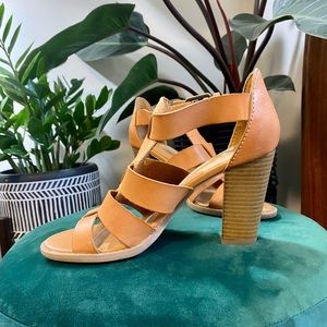 Leather Open Toe High Heel Sandals size 7